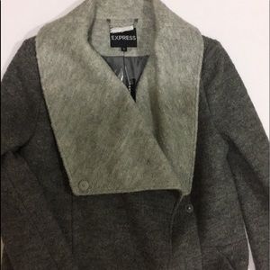 Xs gray NWT express wool mix long coat